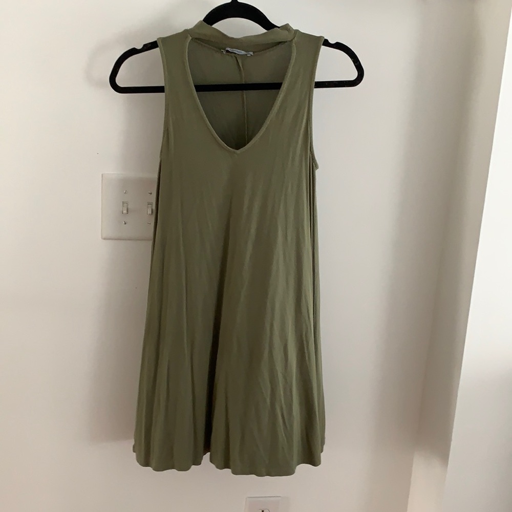 XS PULL & BEAR olive green dress